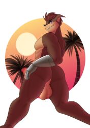 activision anthro ass balls crash_(series) crunch_bandicoot genitals grin hi_res looking_at_viewer looking_back male male_only monkarensfw nude smile solo