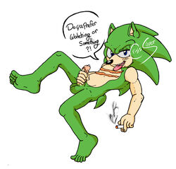 balls crisissilver male_only masturbation penis scourge_the_hedgehog smoking sonic_(series)