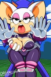 ahe_gao bat big_breasts breasts cloudz echidna female fondling hedgehog huge_breasts looking_pleasured male mammal monotreme rouge_the_bat rouge_the_bat_(heroes) sonic_(series) sonic_heroes sonic_the_hedgehog superbunnygt