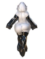 1girls 3d animated ass ass_shake bob_cut bubble_ass dat_ass elbow_gloves female female_only high_heel_boots high_heels huge_ass jiggle latex latex_thighhighs nude overweight overweight_female rivaliant short_hair shortstack solo thick_thighs thighhigh_boots walk_cycle walking white_hair white_silk white_skin wide_hips