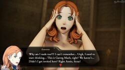 1girls 3d annette_fantine_dominic armpits bare_arms bare_shoulders blue_eyes captured clutching_head collarbone completely_nude confusion corruption dochaunt24 dreaming english_text female female_only femdom femsub fire_emblem fire_emblem:_three_houses hands_on_own_head hands_up imagining indoors light-skinned_female light_skin looking_at_viewer medium_hair mind_control nail_polish nintendo nipples nude nude_female open_mouth orange_hair orange_nails panic post-timeskip rescue shocked shoulders slave small_breasts solo sub_dominating_sub text text_box tricked unaware upper_body worried yuri