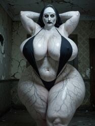 ai_generated big_breasts huge_breasts large_breasts monster_girl nightmare_waifu the_nun valak