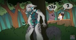angry_platypus anthro bandage bodily_fluids canid canine canis cum dragon genital_fluids group hi_res humiliation mammal multiple_characters mythological_creature mythological_scalie mythology public public_nudity scalie stealth_masturbation trio wolf