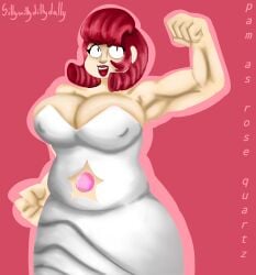 1girls 1milf amateur_artist artist_name artist_request artist_signature artist_upload bad_anatomy big_belly big_breasts big_thighs brawl_stars chubby chubby_female cleavage cosplay dress fat_woman female high_quality highres huge_breasts huge_butt milf nipples_bulge pam_(brawl_stars) rose_quartz_(cosplay) rose_quartz_(steven_universe) signature signature_artist_name twitter twitter_link watermark what