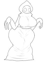 1girls big_breasts black_and_white breasts enigi09 female female female_focus female_only full_body huge_breasts solo solo_female tagme thick_thighs