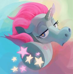 2017 abstract_background anus bedroom_eyes blue_eyes censored creative_censorship disembodied_head dotkwa equine female flying_princess_pony_head hair half-closed_eyes heart horn ineffective_censorship looking_at_viewer mammal pink_hair seductive solo star star_vs_the_forces_of_evil symbol-shaped_pupils unicorn