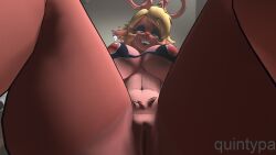 1girls 3d autor:quintypa blonde_hair deer deer_girl down_view ear_piercing earrings female furry horn horny_face looking_at_viewer noelle_holiday noelle_holiday_(cryptiacurves) open_legs open_mouth pov pussy sfm showing_pussy sitting_on_person solo white_eyes