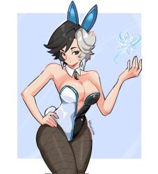 1girls big_ass big_breasts bunny_ears bunnysuit cleavage female female_only luna_snow luna_snow_(marvel_rivals) marvel_rivals selvish94 thick_thighs