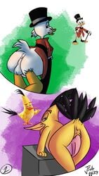 2017 angry_birds anthro ass avian balls bird bob-jiggles chuck_(angry_birds) clothed clothing columbia_pictures disney disney_channel disney_xd duck ducktales ducktales_(2017) erection looking_at_viewer male male_only nude penis portrait rovio rovio_entertainment scrooge_mcduck sega simple_background smile solo sony standing the_angry_birds_movie video_games