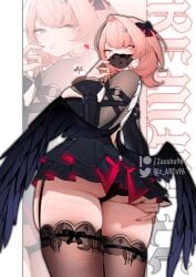 1girls ass breasts female female_only large_ass large_breasts light-skinned_female light_skin looking_at_viewer looking_back remielle_(zenless_zone_zero) remielle_dan solo thick_thighs thighs wide_hips zasshu zasshu96 zenless_zone_zero