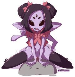 2017 6_arms anon anthro arachnid arthropod barely_visible_genitalia big_ass big_butt black_hair bubble_butt cel_shading clothing cowgirl_position cum cum_in_pussy cum_inside duo faceless_male fangs female first_person_view front_view hair hair_ribbon huge_ass huge_butt human human_on_anthro interspecies kappadoggo legwear looking_at_viewer lying male male_penetrating male_pov mammal mostly_nude muffet multi_arm multi_eye multi_limb on_back on_top open_mouth penetration penis pussy ribbons sex simple_background smile spider stockings straight subtle_penis subtle_pussy toony undertale vaginal_penetration video_games white_background