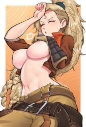 1girls blonde_hair breasts dracksart female gemma_(monster_hunter_wilds) monster_hunter tagme