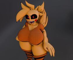 big_breasts breasts buhonero75 chica_(fnaf) female five_nights_at_freddy's furry huge_breasts solo tagme thick_thighs toy_chica_(fnaf) wide_hips xytora