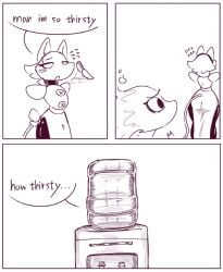87_g0d anthro areolae belly belly_button big_breasts blue_body blush breasts darkner deltarune deltarune_chapter_2 deltarune_chapter_4 female female_humanoid female_only humanoid larger_female miss_mizzle_(deltarune) mouth open_mouth open_mouth slime_girl slime_monster sweat sweatdrop sweating sweaty sweaty_body swimsuit tasque_manager tasque_manager_(deltarune) toby_fox undertale undertale_(series) water water_cooler_(deltarune) water_monster wet yuri yuri