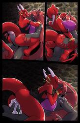 against_wall anthro balls big_breasts big_penis bigdad breasts buttjob comic cum cum_in_pussy cum_inside demonetta dragon duo female fur furred_dragon huge_breasts huge_cock humanoid_penis kissing looking_pleasured male nintendo nipples off_shoulder open_mouth outercourse penetration penis pokémon_(species) pokemon pokemon_(species) retracted_foreskin scalie sex smile straight tongue tongue_out uncut vaginal_penetration video_games voluptuous zoroark