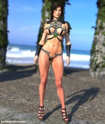 1girls 3d bikini brown_hair lara_croft solo tomb_raider xylarien