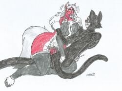 anthro big_breasts big_hips big_penis black_body black_eyes black_fur blood_in_mouth blood_nose bouncing_breasts broken_neck cartoon_cat corpse_fuck cowgirl_position creepypasta dead dead_eyes demon_cat female_death furry golden_eyes gray_fur gray_nipples guro horse_girl long_gloves long_stockings male/female marlon64 mojita naked_female naked_gloves naked_stockings neck_snap necrophilia open_mouth red_body red_fur red_penis rolling_eyes silver_fur silver_hair snuff spotted_fur traditional_drawing_(artwork) vaginal_sex white_background white_fur