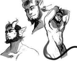 bara claws demon demon_boy demonic fangs hair hairy horns incubus kraujas male male_only manly