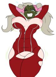 angry ann_takamaki ass_expansion atlus blush breast_expansion breasts clenched_teeth clothing female huge_breasts human masked_female moaning nipples pale_skin persona persona_5 phantom_thief_suit pussy sega solo struggling the_mask torn_clothes uncensored wide_hips witchking00