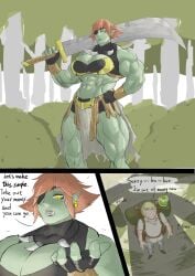 abs biceps big_breasts big_muscles bigger_female body_invasion commission death_by_snu_snu fantasy muscles muscular muscular_female muscular_thighs orc orc_female possessed possession sex size_difference slime takeover thick_legs thunder_thighs zohanmohan