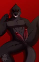 2_cocks 2_dicks 2_penises anus bara cock commission dick dilf diphallia himbo hunk male penis pinup riley_morningstar sexy shark slit
