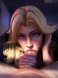 1boy 1girls 3d adjusting_hair blonde_female blonde_hair blowjob blue_eyes fantastic_four fellatio female invisible_woman invisible_woman_(marvel_rivals) light-skinned_female light_skin male marvel marvel_comics marvel_rivals milf naked nude oral pov sucking_penis sue_storm superheroine tagme torusdust
