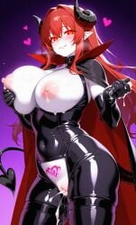 ai ai_art ai_generated big_breasts big_breasts big_breasts boobs_out breasts breasts breasts breasts_out cloak covered_in_cum cum cum_drip cum_in_hand cum_in_hands cum_in_pussy cum_on_body cum_on_breasts dabossg demon demon_girl demon_horns demon_humanoid demon_tail demoness femdom femdom_pov grin grinning grinning_at_viewer heart hearts_around_body hearts_around_head holding_breast horns horny horny_female latex latex_armwear latex_bodysuit latex_clothing latex_gloves latex_legwear latex_skinsuit latex_stockings latex_suit latex_thighhighs long_hair love lovehearts pointed_ears pointed_tail pointy_ears pointy_tail red_eyes red_hair smile smiling smiling_at_viewer succubus succubus_costume succubus_horns succubus_outfit succubus_tail succubus_tattoo tail tits_out white_skin wrath_(dabossg)