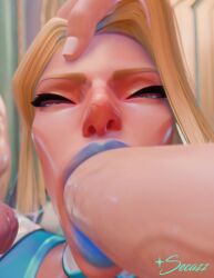 1girls 2boys 3d animated blender blonde_hair blowjob blue_lipstick emma_frost emma_frost_(marvel_rivals) fellatio marvel marvel_comics marvel_rivals secazz tagme video