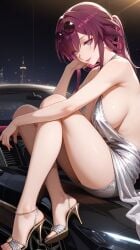1girls ai_generated alluring ankles background backless_outfit bangs bare_arms bare_legs bare_shoulders big_breasts breasts car city cleavage commentary_request curtains dress earrings elegant feet female female_focus female_only hair high_heels honkai:_star_rail honkai_(series) hoyoverse kafka_(honkai:_star_rail) large_breasts leg_up legs legs_up lia_the_busty_redhead lipstick long_eyelashes long_hair looking_at_viewer magenta_eyes magenta_hair makeup mature mature_female night no_bra no_panties ponytail pose posing seductive seductive_look seductive_pose seductive_smile self_upload sexy sexy_pose sideboob sitting sitting_on_car skimpy skimpy_clothes skyscraper solo solo_female solo_focus st._louis_(luxurious_wheels)_(azur_lane)_(cosplay) suggestive suggestive_look suggestive_pose sunglasses sunglasses_on_head tagme thighs tied_hair toes