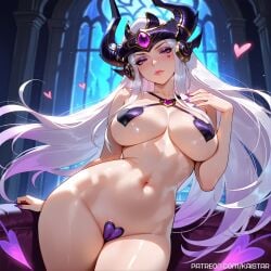 1girls ai_generated big_breasts breasts cleavage crown female heart huge_boobs huge_breasts kaistar large_boobs large_breasts league_of_legends league_of_legends:_wild_rift light-skinned light-skinned_female light_skin looking_at_viewer naked naked_female nude nude_female nudity patreon purple_eyes purple_eyeshadow purple_nails solo solo_female solo_focus syndra white_hair