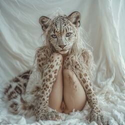1anthro 1girls absurd_res ai_generated anthro cat_ears cat_tail female humanoid looking_at_viewer pussy snow_leopard tagme