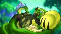 animal_humanoid anthro apode balls big_balls big_breasts big_penis bodily_fluids breasts clothing coiling_around_neck cum cum_in_pussy cum_inflated_belly cum_inflation_progression cum_inside draconcopode dragon dragon_humanoid dragovich excessive_cum excessive_genital_fluids fishnet_clothing genital_fluids genitals hi_res huge_balls huge_breasts huge_cock humanoid hyper hyper_balls hyper_genitalia hyper_penis inflation interspecies legless mythological_creature mythological_scalie mythology naga penis sajik scalie serpentine topwear torn_clothing torn_topwear