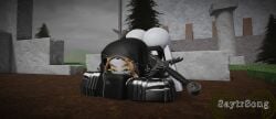 1girls 3d arched_back armor artist_name ass bent_over blonde_hair female front_view girl grey_eyes headwear jack-o_pose lady_siege long_eyelashes multicolored_hair muscular muscular_female oc outdoors outside pale-skinned_female pale_skin partially_clothed partially_clothed_female roblox roblox_studio robloxian satyrsong scar scar_on_face scarf self_upload sword