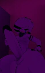 big_balls bruce911 cock_out hand_on_thigh horny_femboy huge_cock looking_at_viewer marie_(cryptia) ready_for_sex sitting_on_chair thick_thighs tongue_out vrchat vrchat_avatar