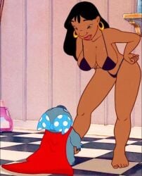 big_breasts disney edit lilo_and_stitch nani_pelekai solo stitch underwear