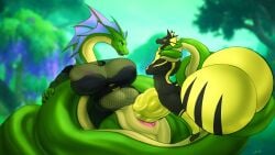 16:9 animal_humanoid anthro apode balls big_balls big_breasts big_penis bodily_fluids breasts clothing coiling_around_neck cum cum_in_pussy cum_inflated_belly cum_inflation_progression cum_inside draconcopode dragon dragon_humanoid dragovich excessive_cum excessive_genital_fluids fishnet_clothing genital_fluids genitals hi_res huge_balls huge_breasts huge_cock humanoid hyper hyper_balls hyper_genitalia hyper_penis inflation interspecies legless mythological_creature mythological_scalie mythology naga penis sajik scalie serpentine topwear torn_clothing torn_topwear vein veiny_penis widescreen