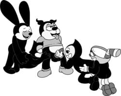 2017 all_fours alpha_channel anal anal_sex anatomically_correct anatomically_correct_penis animal_genitalia animal_penis animate_inanimate anthro anthro_on_anthro ass balls bendy bendy_and_the_ink_machine bendy_straw bimbo_(betty_boop) biped blush bottomless canine canine_penis cheek_tuft closed_eyes clothed clothing crossover cup cuphead cuphead_(game) demon disney doggy_style dreamworks erection feline felix_the_cat felix_the_cat_(series) fleischer_studios footwear from_behind_position fur gay gloves greyscale group group_sex half-closed_eyes handjob humanoid humanoid_hands humanoid_on_anthro humanoid_on_humanoid interspecies kneeling lagomorph looking_at_another looking_at_penis looking_pleasured male male_only male_penetrating mammal misleading_thumbnail monochrome mostly_nude naughty_face nose_to_anus nude object_head old_toon open_mouth open_smile oral orgy oswald oswald_the_lucky_rabbit pac-man_eyes panting penetration penis rabbit rimming sex sheath shirt shoes simple_background smile spitroast standing straw studio_mdhr themeatly tongue tongue_out toony train_position transparent_background tuft universal_studios video_games waist_grab yaoi