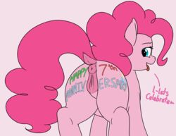 2017 anatomically_correct anatomically_correct_pussy animal_genitalia animal_pussy animated anus ass body_writing clitoral_winking clitoris cutie_mark dialogue dock earth_pony english_text equine equine_pussy female feral friendship_is_magic hair horse mammal my_little_pony open_mouth pink_hair pinkie_pie_(mlp) pony presenting presenting_anus presenting_pussy pussy pussy_juice simple_background solo text tongue tongue_out toony white_background zippysqrl