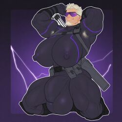 1boy ai ai_generated balls big_balls big_bulge big_dick big_penis breasts breasts_bigger_than_head busty busty_boy clint_barton facial_hair gayafgramsci hawkeye huge_balls huge_bulge huge_cock male male_breasts male_only male_tits male_with_breasts marvel marvel_comics penis