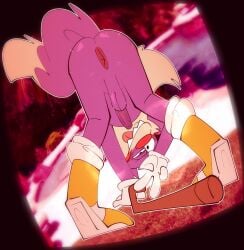 anthro ass balls beard canid canine cartoon_network crinkly_wrinkly elderly elderly_male facial_hair fox fur genitals hi_res humanoid_genitalia humanoid_penis looking_at_viewer male male_only mammal ok_k.o.!_let's_be_heroes penis presenting presenting_hindquarters purple_body purple_fur red_nose solo the-alfie-incorporated werecanid werecanine werecreature werefox