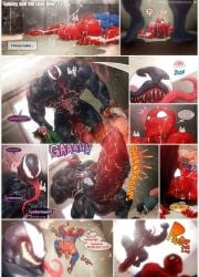 2boys anus ass attempted_escape bara cum cum_from_ass cum_in_ass cum_on_body eddie_brock gaping_anus gay horny_male huge_cock hyper_penis male male_only marvel marvel_comics penis peter_parker pounce questionable_consent rokudenashi spider-man spider-man_(series) sweat tongue tongue_out venom_(marvel)