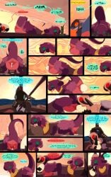 absurd_res ambiguous_gender animal_genitalia canoe cloaca comic dialogue dinosaur dragon dragonscape drekir egg egg_laying english_text fantasy female feral genitals hi_res hiker_(thepatchedragon) jat_(thepatchedragon) lake male mythological_creature mythological_scalie mythology prehistoric_species reptile scalie text thepatchedragon theropod vehicle water watercraft