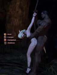 3d ahe_gao au_ra bound breasts captured dark-skinned_male debuff defeated degenxiv domination female final_fantasy_xiv from_behind fucked_into_submission game_mechanics gpose(ffxiv) mascara_tears naked nude rape restrained sex_slave slave status_effect tattoo