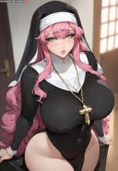 1girls ai_generated asian asian_female ass ass_bigger_than_head ass_focus bare_hips bare_thighs before_sex big_ass big_breasts big_butt big_hips big_thighs black_dress blush blushing_at_viewer breast_focus breasts breasts_bigger_than_head busty child_bearing_hips cleavage closed_mouth clothing cross_necklace curvaceous curvy_body curvy_female curvy_figure curvy_hips dress eyelashes female female_only fit fit_female front_view full_body giant_breasts green_eyes hair_between_eyes headwear hips hourglass_figure huge_breasts huge_thighs indoors inviting kladen kladenart large_ass large_breasts large_butt large_thighs light-skinned_female light_skin lipstick long_hair long_sleeves looking_at_viewer mahou_shoujo_ni_akogarete makeup mature_female milf mommy necklace no_panties no_sex nun nun_outfit pale-skinned_female pale_skin parted_lips pelvic_curtain pink_hair presenting presenting_breasts puffy_lips red_lipstick religious_clothing seductive seductive_eyes seductive_look seductive_smile shiny_skin shy sister sister_gigant skimpy skimpy_clothes skimpy_outfit skin_tight skindentation solo solo_female solo_focus stable_diffusion standing tengeiji_holy thick thick_ass thick_hips thick_thighs tight_fit veil voluptuous voluptuous_female voluptuous_teen wide_ass wide_hips wide_thighs wife