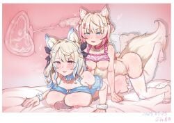 2girls animal_ear_fluff animal_ears blonde_hair blue_eyes blue_hair breasts collar cum cum_in_pussy dog_ears dog_girl dog_tail frilled_straps full-package_futanari futa_with_futa futanari fuwawa_abyssgard fuwawa_abyssgard_(casual) hair_ornament highres hololive hololive_english incest internal_cumshot large_breasts large_penis long_hair mococo_abyssgard mococo_abyssgard_(casual) multicolored_hair multiple_girls nipples official_alternate_costume open_mouth penis pink_collar pink_eyes pink_hair sex short_hair siblings sisters small_penis streaked_hair tail thighhighs twincest twins uterus virtual_youtuber x-ray yi_xiang_(pixiv12429066)