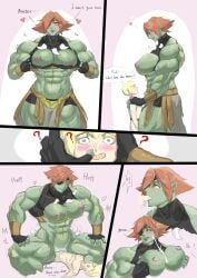 abs biceps big_breasts big_muscles bigger_female blowjob blushing body_invasion commission cowgirl_position death_by_snu_snu ejaculation fantasy loving_gaze muscles muscular muscular_female muscular_thighs orc orc_female possessed possession sex size_difference slime takeover thick_legs thunder_thighs titjob tittyfuck zohanmohan