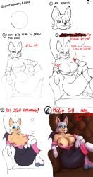 2d absurd_res anthro bat big_breasts big_ears black_bodysuit black_clothing black_nose black_skinsuit blue_eyeshadow bodysuit breasts clothed clothing eyeshadow female fur hi_res looking_at_viewer makeup mammal mobian mobian_(species) mobian_bat nipples rouge_the_bat sega simple_background skinsuit solo sonic_(series) sonic_adventure_2 sonic_the_hedgehog_(series) tarko_666 tight_clothing white_body white_fur