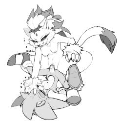 1:1 absurd_res amazon_position anthro big_breasts blaze_the_cat blaze_the_werecat blush bodily_fluids breasts claws clothing dominant dominant_female duo eulipotyphlan fangs felid feline female fluffy footwear genital_fluids genitals growling heart_symbol hedgehog hi_res hybrid ki0nyxie larger_female male male/female mammal monochrome nipples penetration penis pinned pinning_down sega sex shoes size_difference smaller_male sonic_the_hedgehog sonic_the_hedgehog_(series) teeth thick_thighs vaginal_fluids vaginal_penetration vaginal_penetration werecat werecreature werefelid werefeline