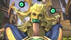 animated blowjob green_skin hela marvel marvel_rivals rayhuma tagme video