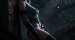 3d 3d_(artwork) 3d_model ai_generated ciri cirilla_fiona_elen_riannon cum cum_on_body green_eyes leshay7 the_witcher_(series) the_witcher_3:_wild_hunt white_hair